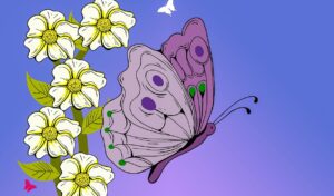 蝶々のフリー素材のイラストです